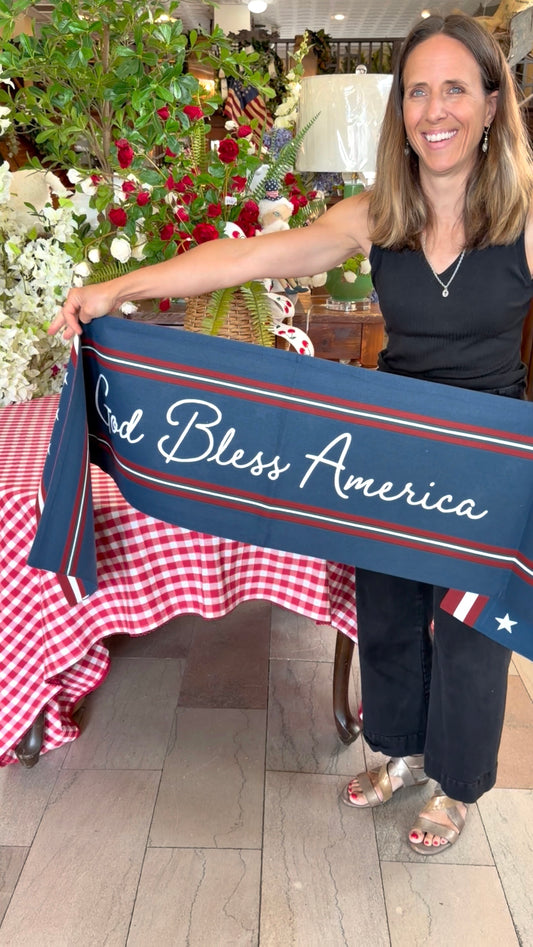 Patriotic Stars & Stripes 4th of July Table Runner