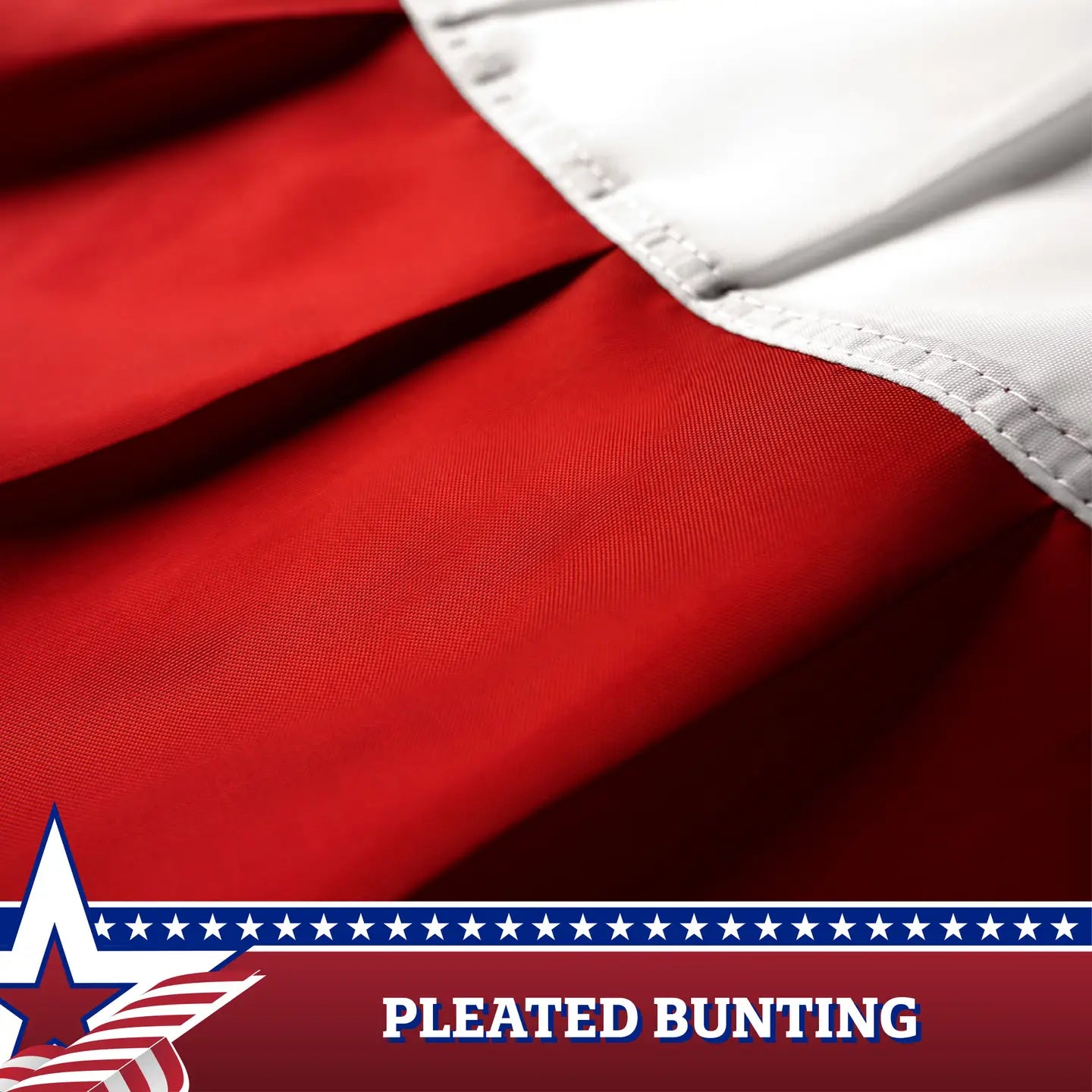 Fan Flag American Star Center Quarter Embroidered 2x2