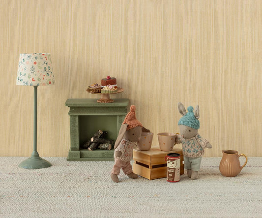 Maileg - Winter Rabbit, Micro - Sand - Mint