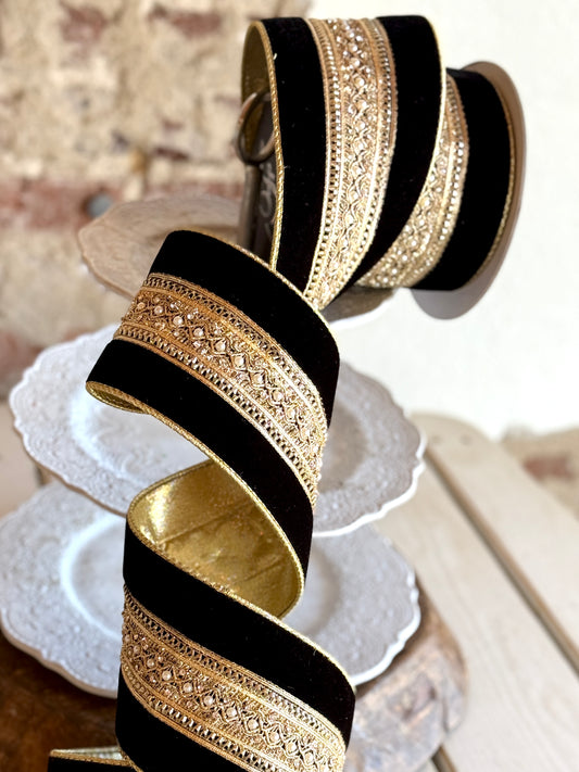4” Black Maison Ruban Ribbon