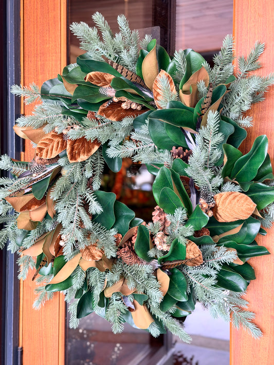 Deluxe Bronze Magnolia Wreath