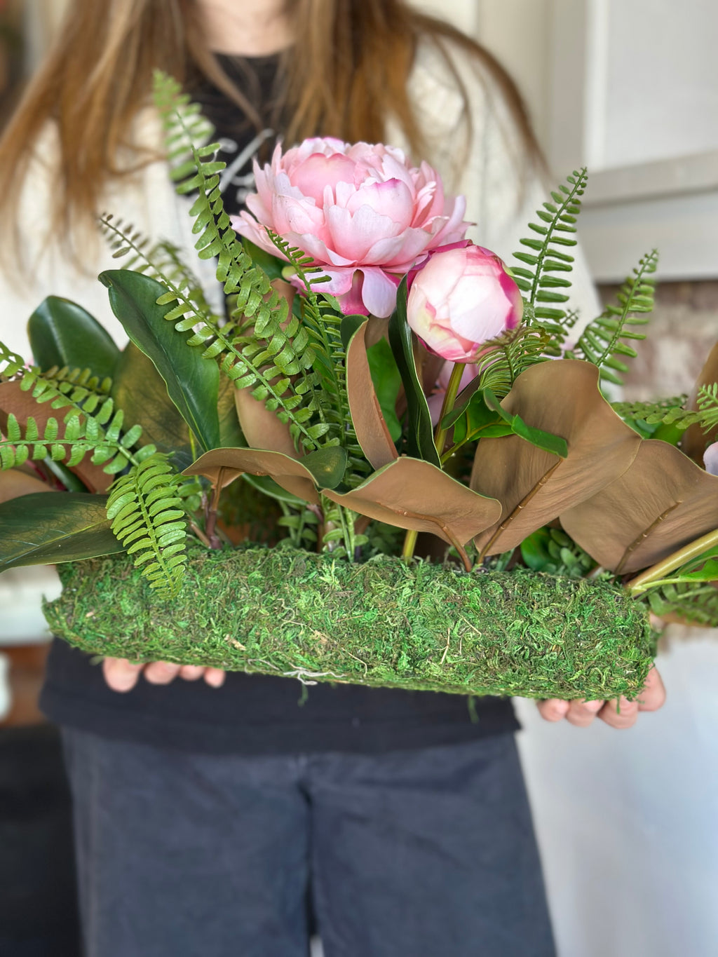 Magnolia Pink Peony Centerpiece
