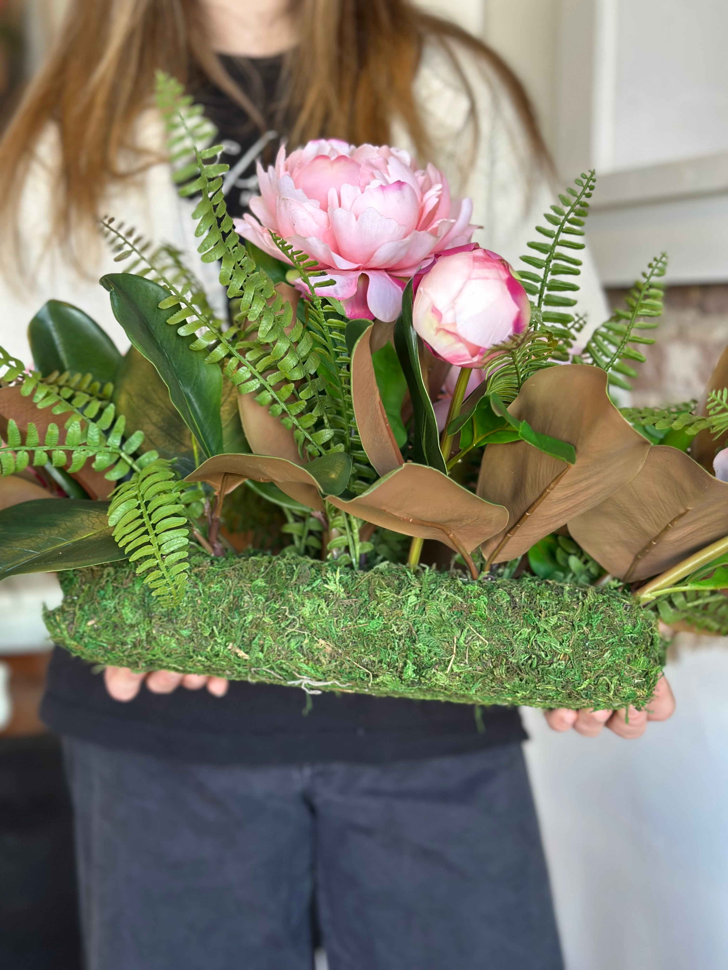 Magnolia Pink Peony Centerpiece
