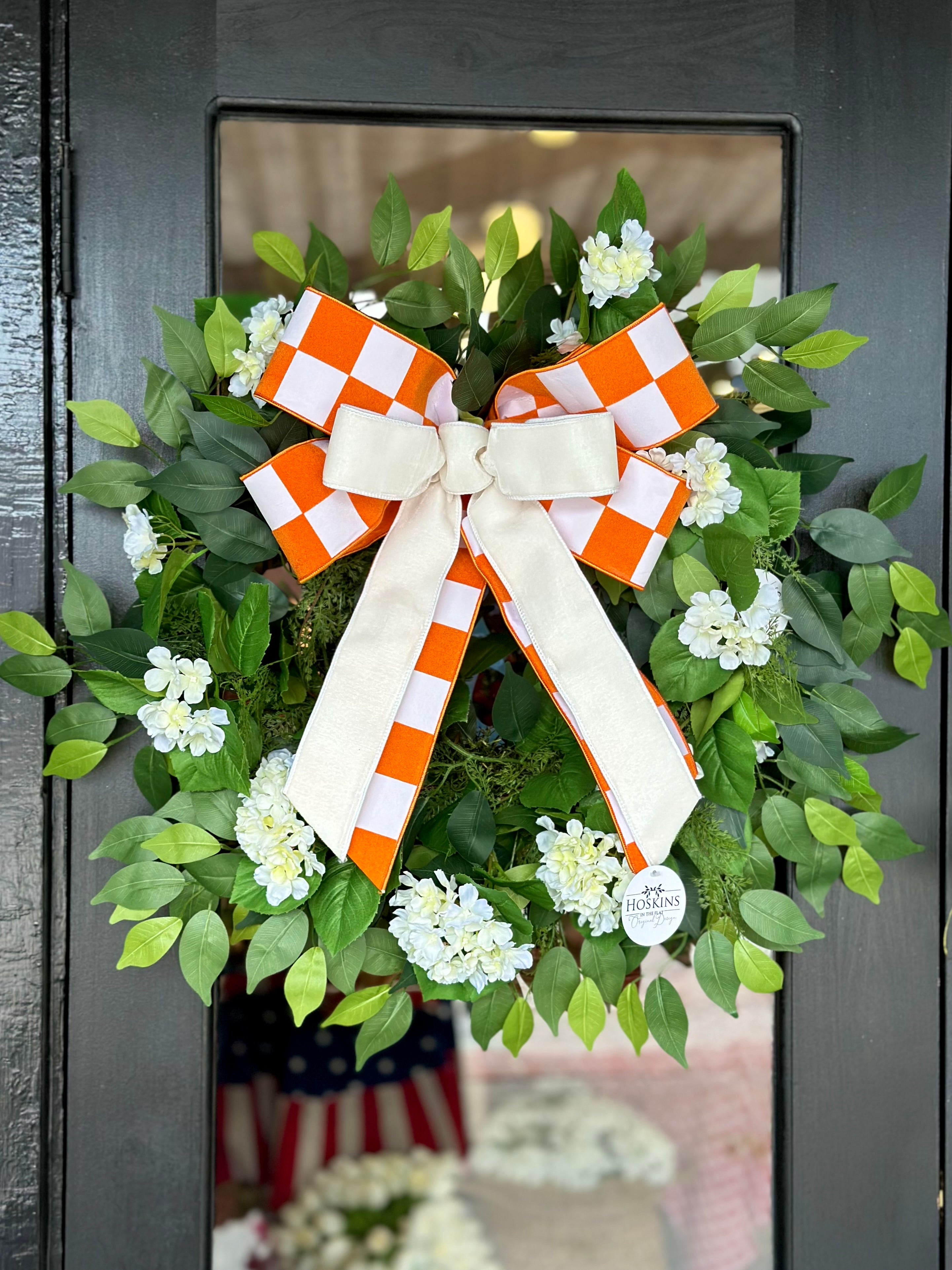 White Hydrangea & Fern Wreath
