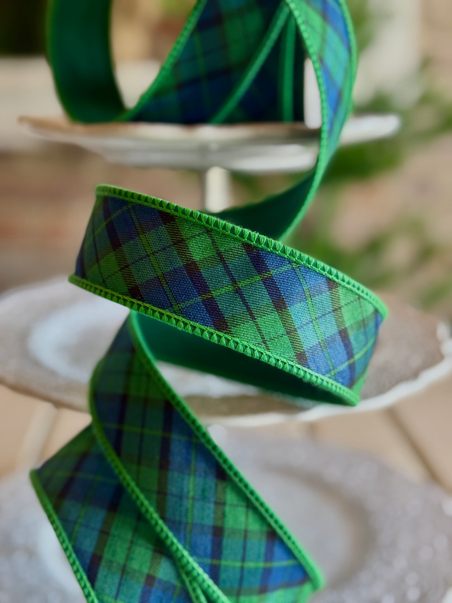 1.5" DUPION PLAID RIBBON -SOLD BY THE YARD
