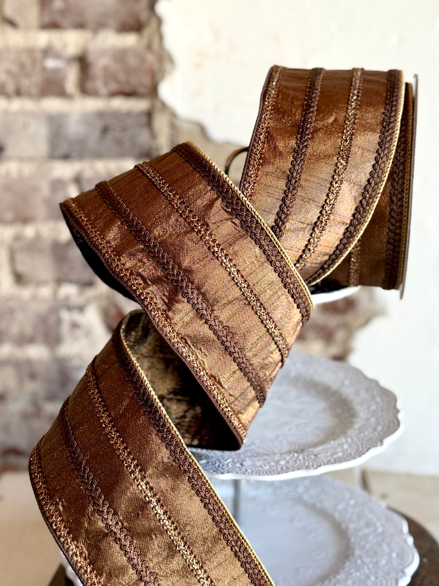 4” Pecan Cableknit Ribbon