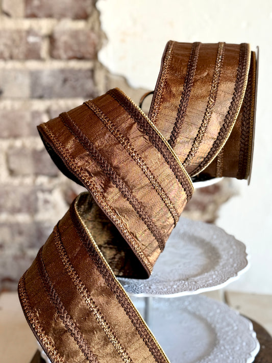 4” Pecan Cableknit Ribbon