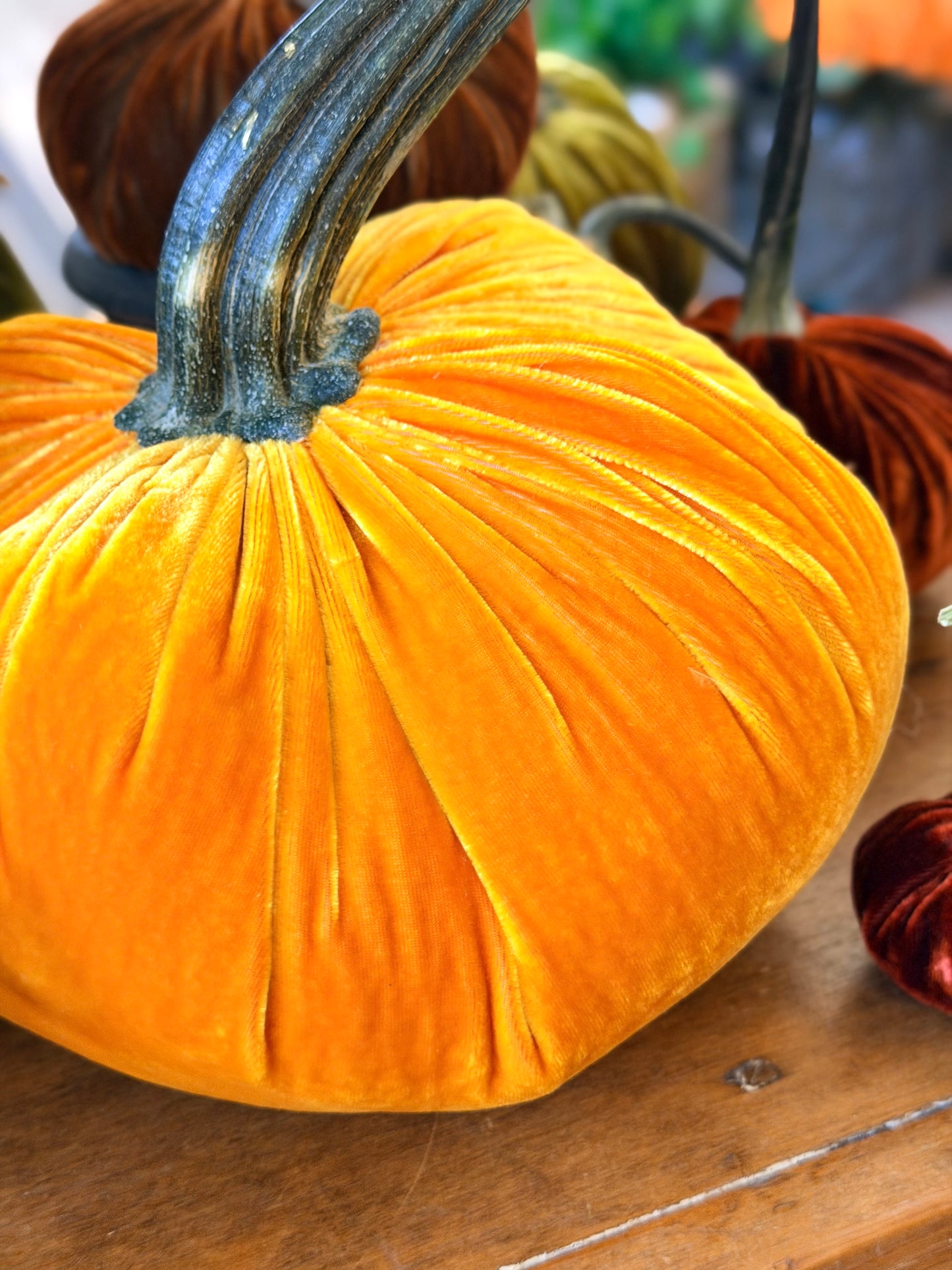 8" Carrot Silk Velvet Pumpkin