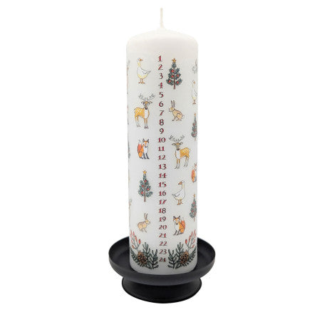 WINTER WILDLIFE ADVENT LARGE PILLAR CANDLE