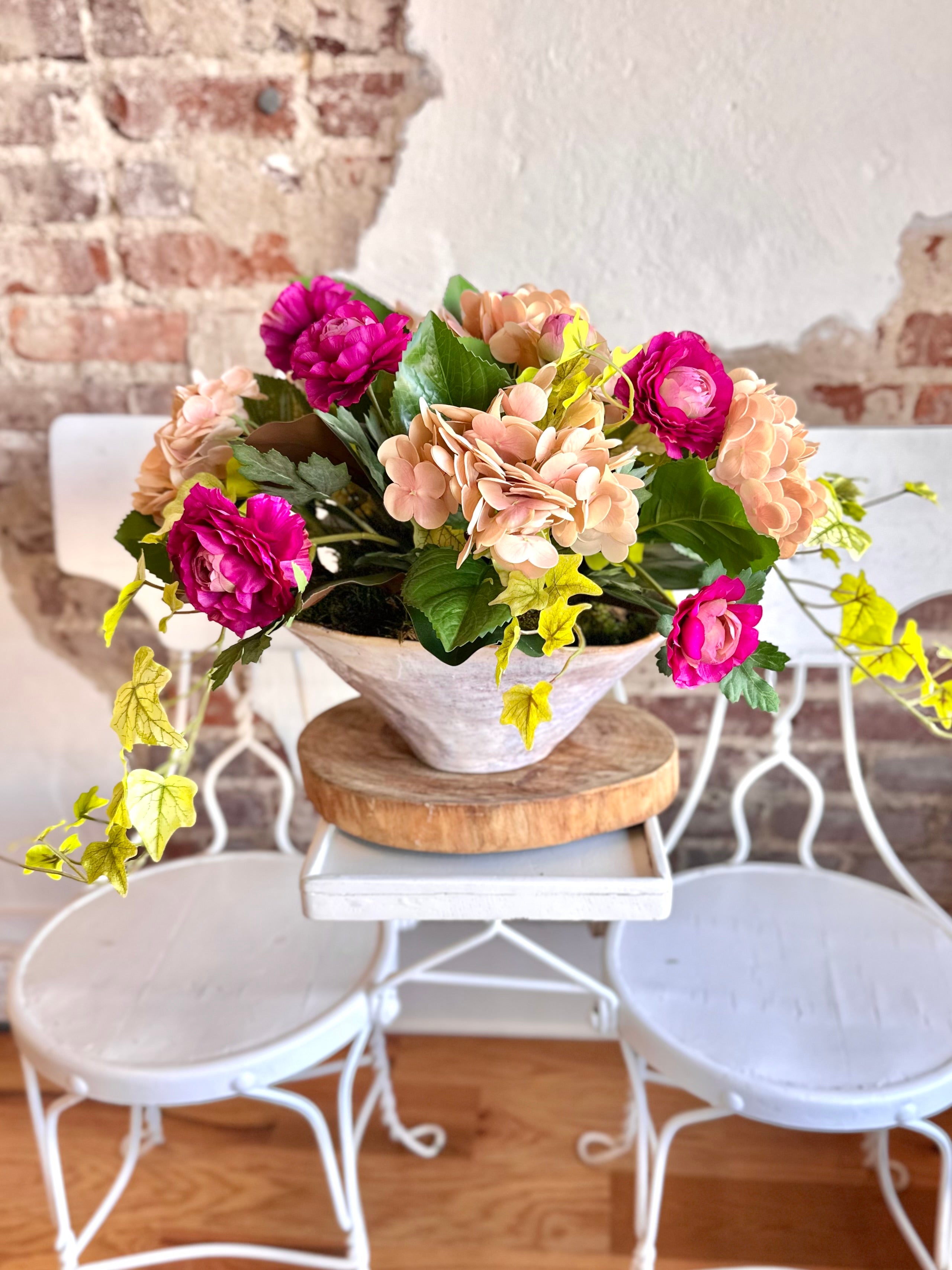 Ranunculus Blush Hydrangea Arrangement