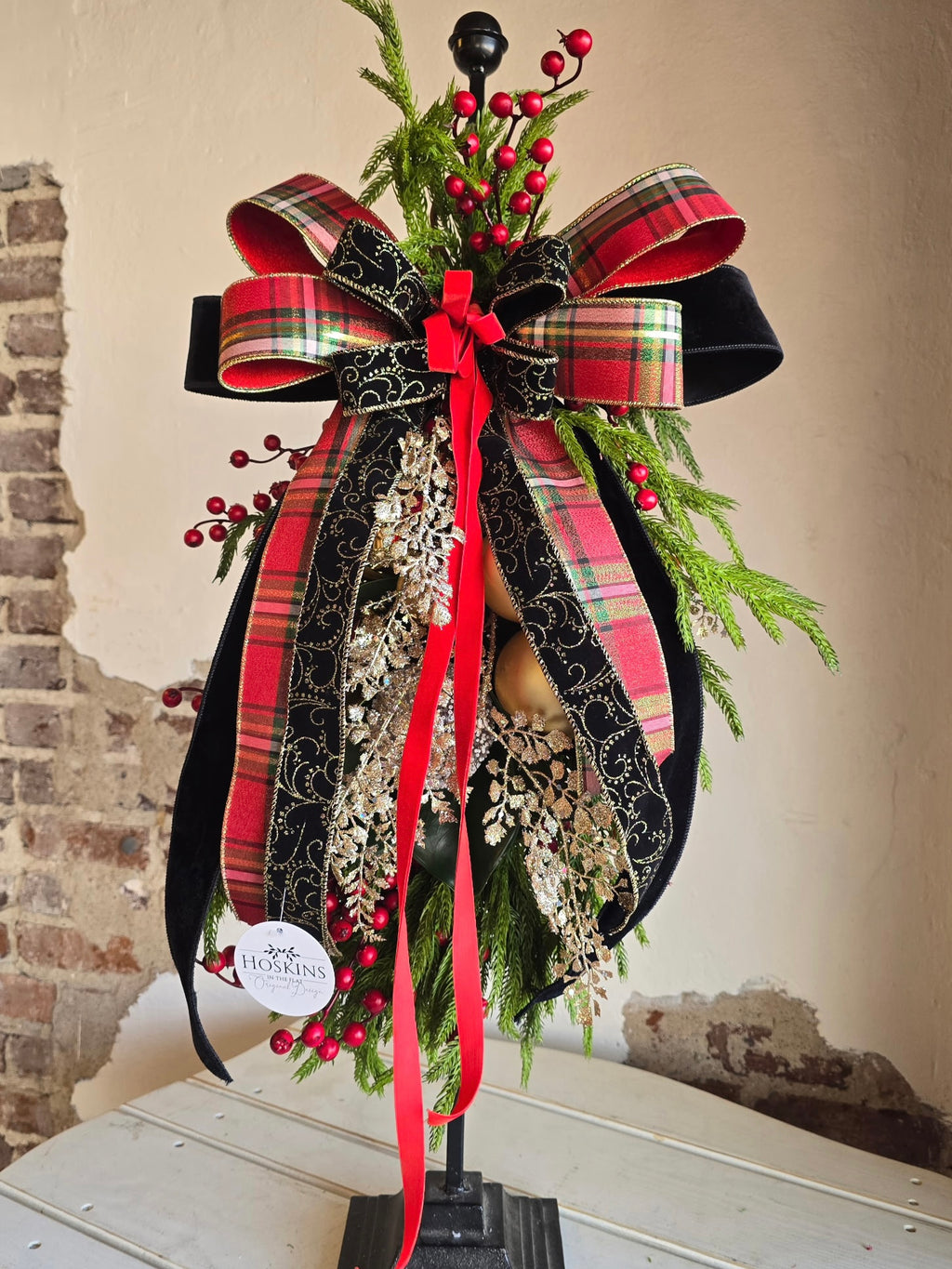 Jolly Holiday with Bow Swag