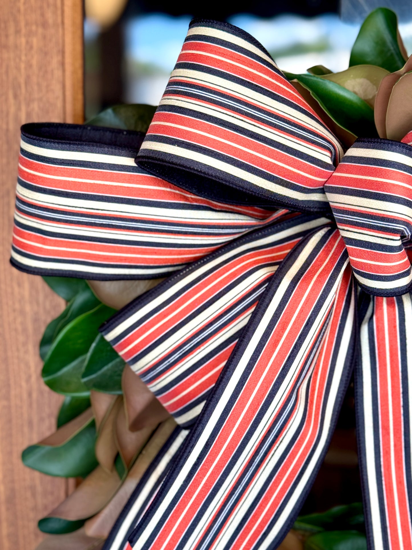 Vintage Halloween Stripes Bow