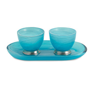 Arte Italica - Volterra Aqua Oval Platter with Bowls