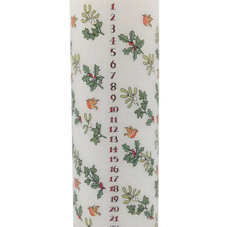 HOLLY AND THE IVY ADVENT LARGE PILLAR CANDLE