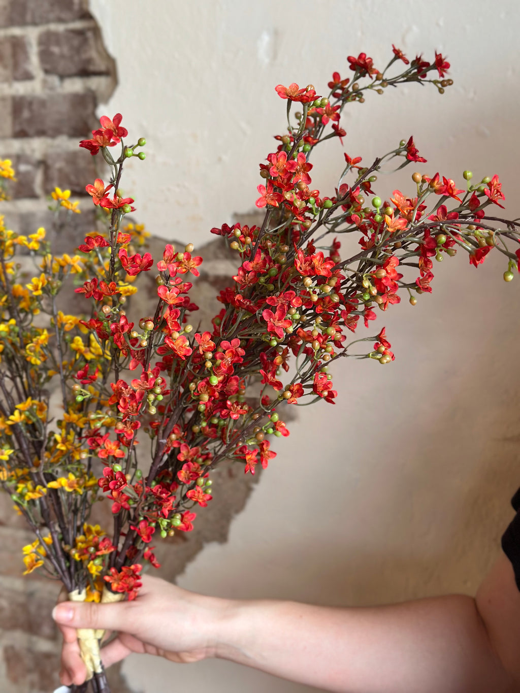 34" DAINTY WAX FLOWERS