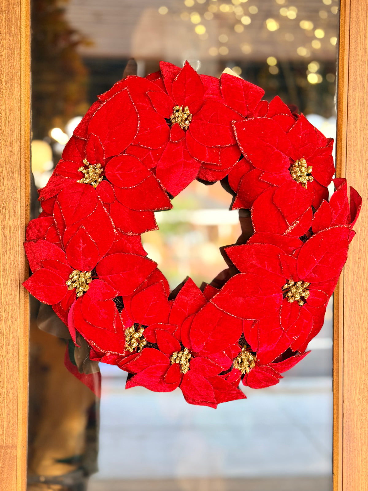 GLITTER POINSETTIA WREATH