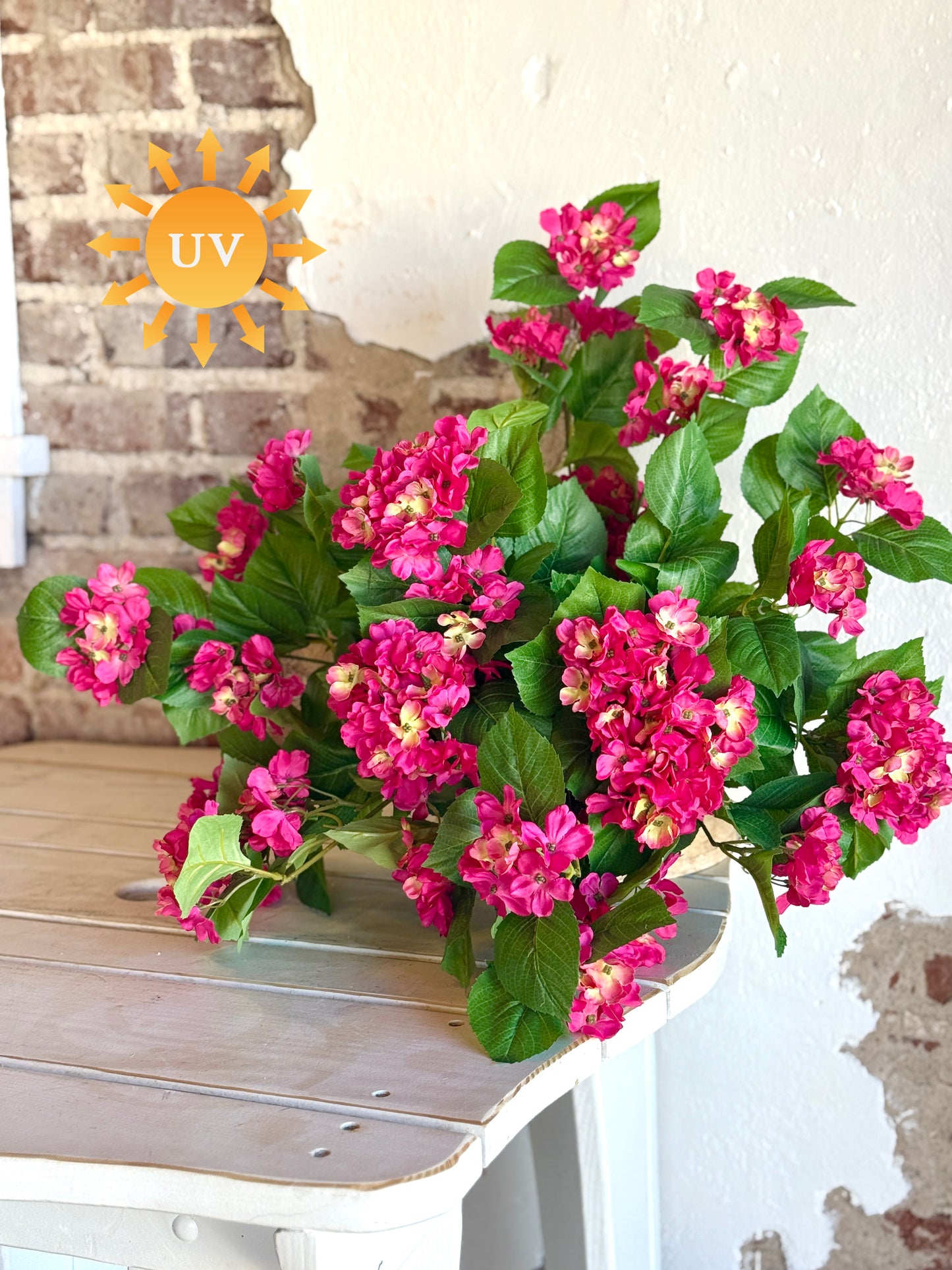 27" UV-Rated Hanging Hydrangea Plant (COLOR OPTIONS)