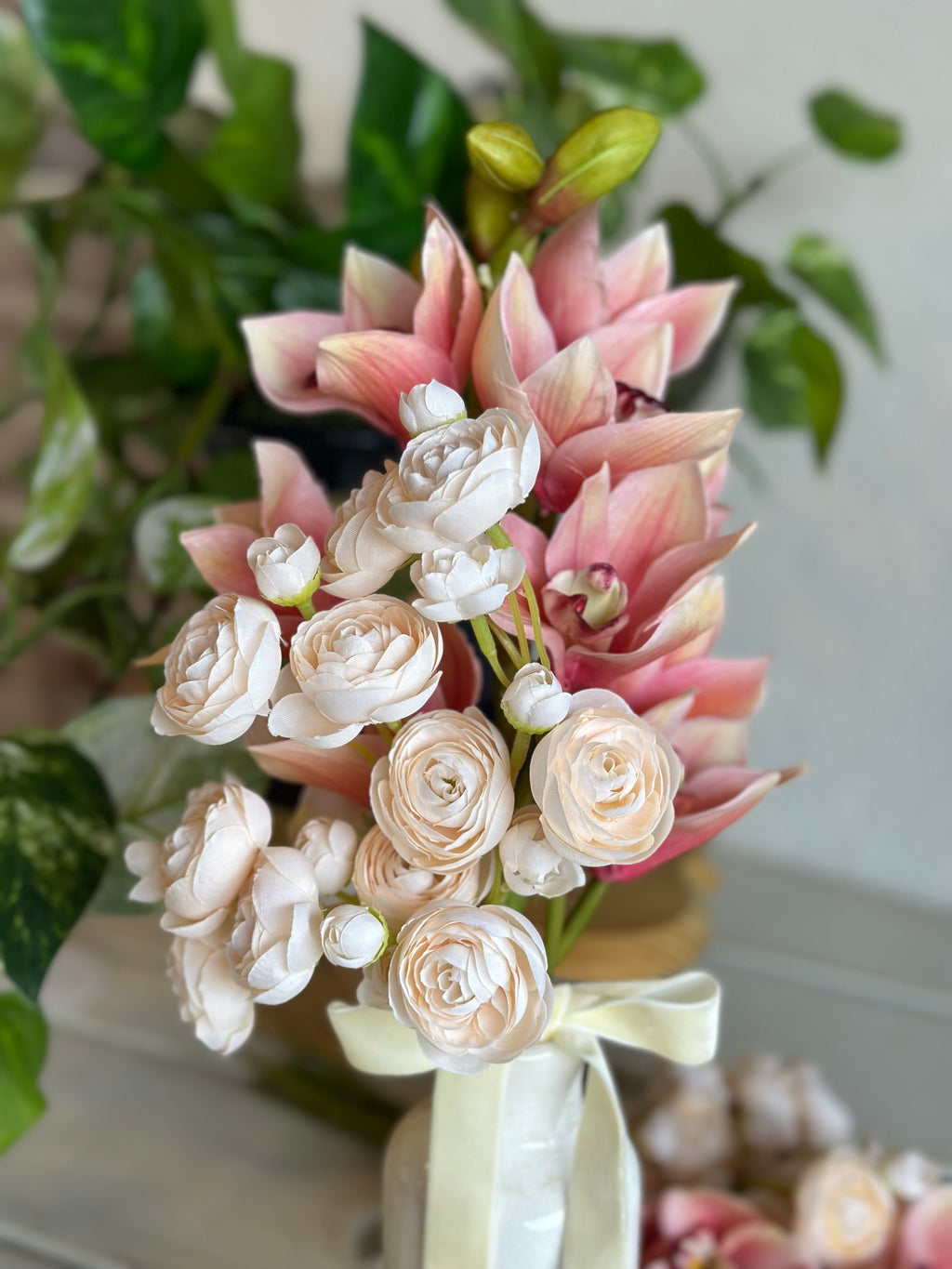 Blush Ranunculus & Orchid Bouquet