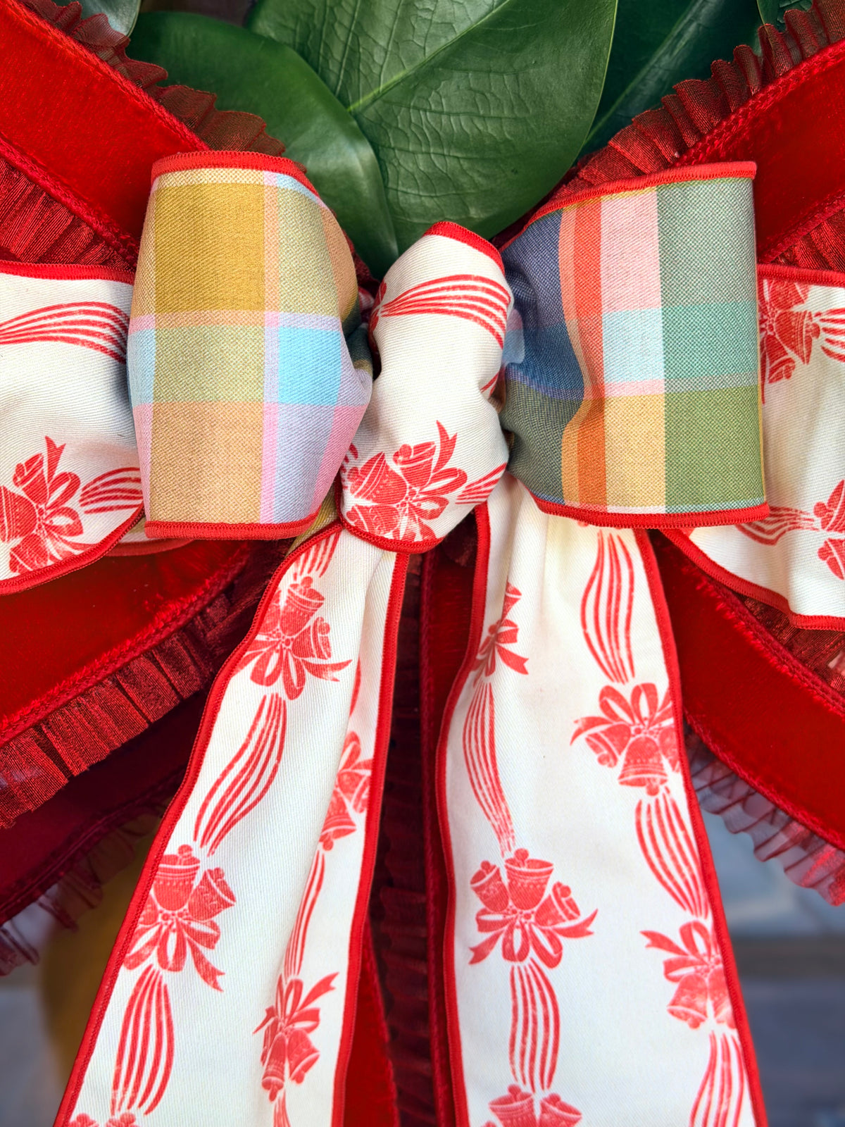 Deck the Halls & Red Ruffles Bow