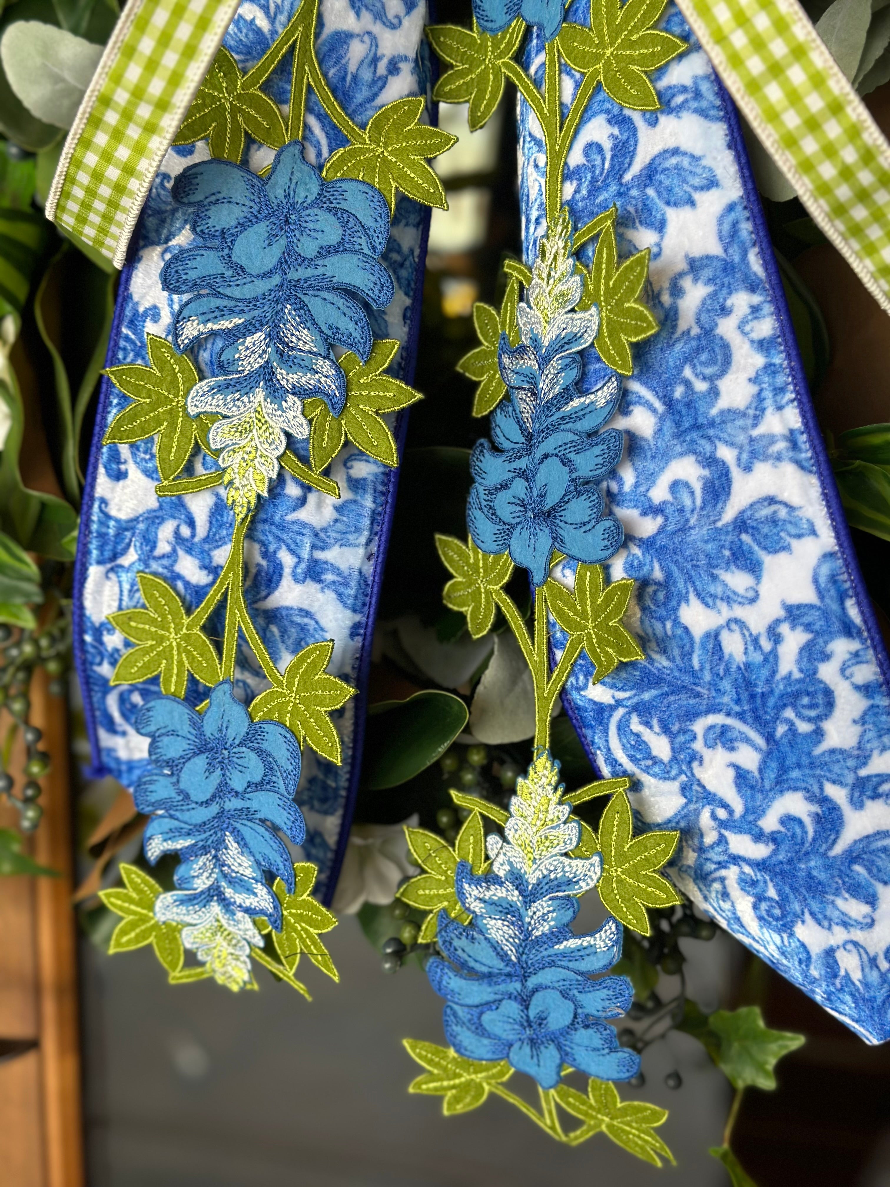 Geranium Berry & Bluebonnet Wreath