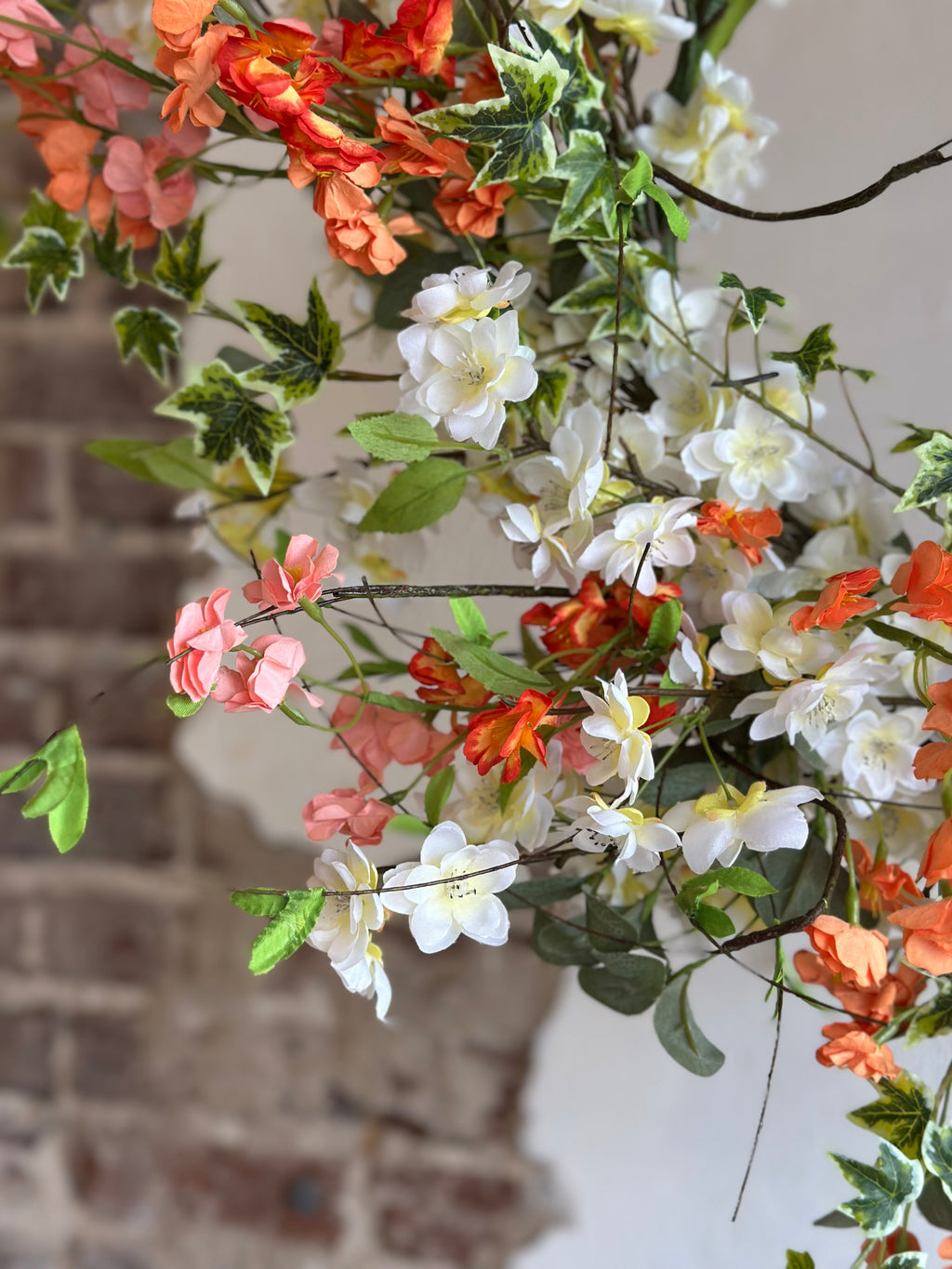 Peach Cherry Blossoms Wreath