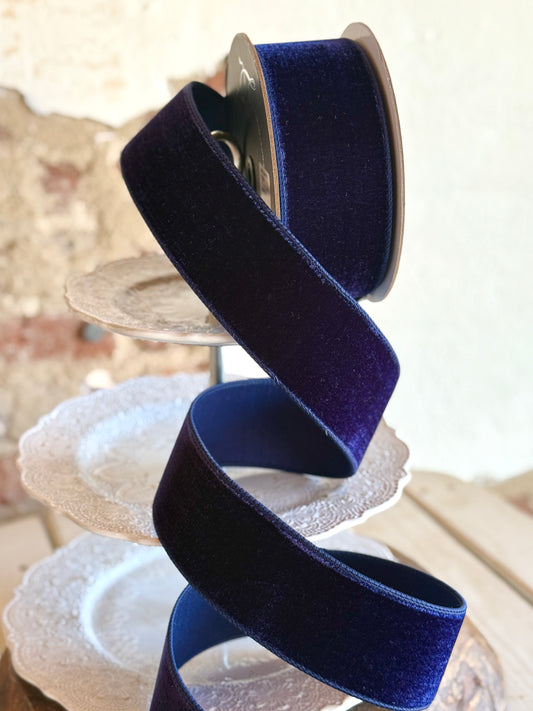 2.5” Navy Velvet Ribbon