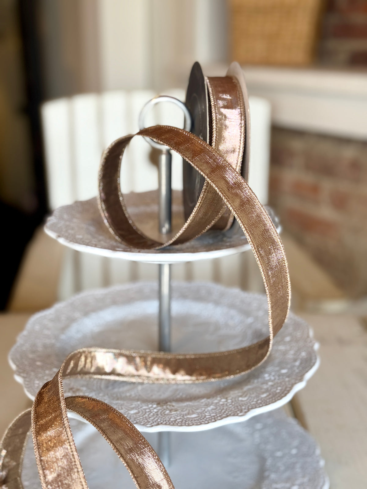 1” Metallic Dupion, Cappuccino, SOLD BY THE YARD