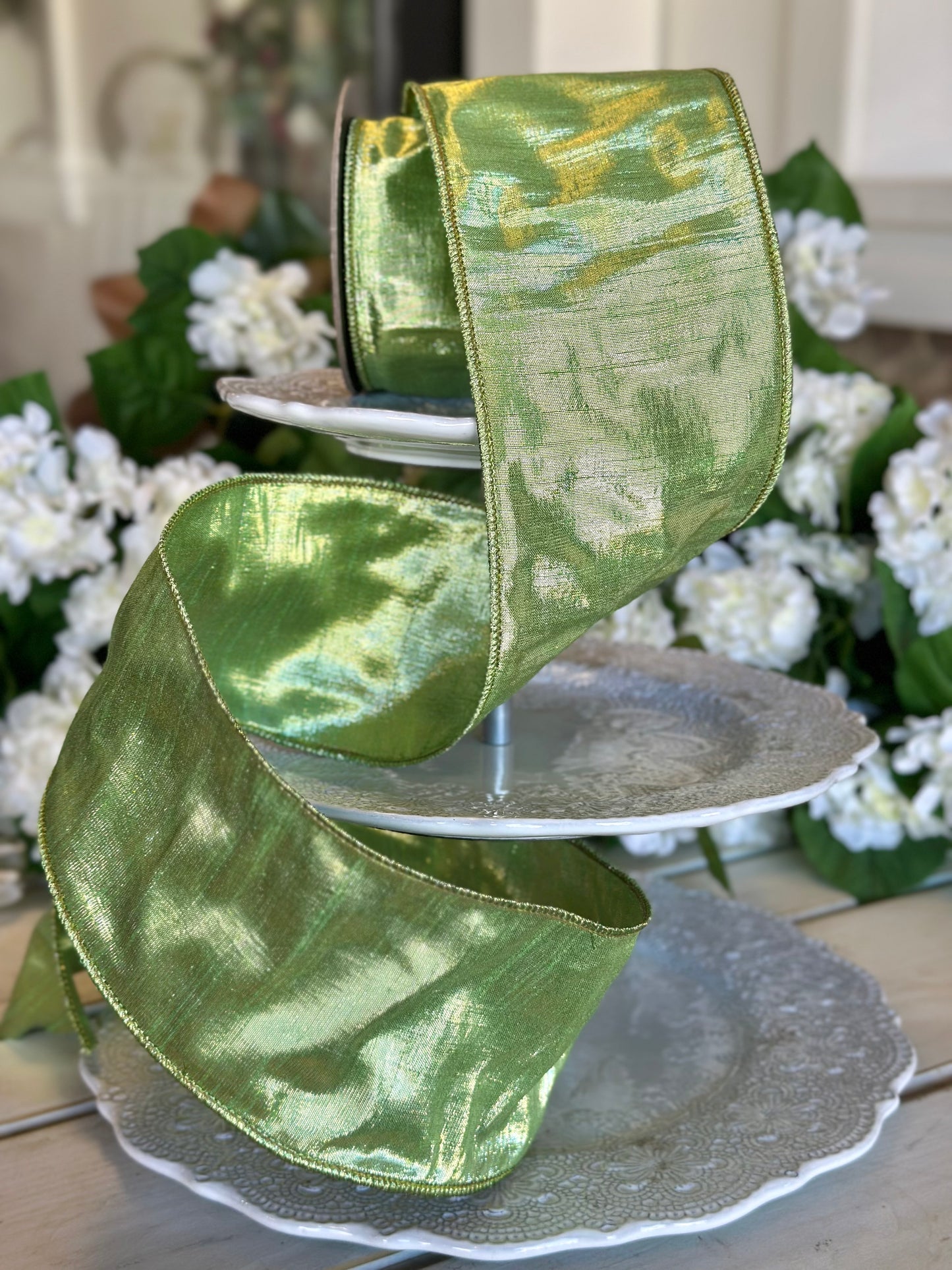 4" Wide, Metallic Dupion - Mint