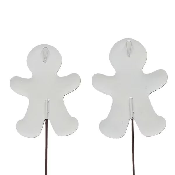 Sweet Seasons Gingerbread Boy Cookie Stakes - Red & Green Buttons