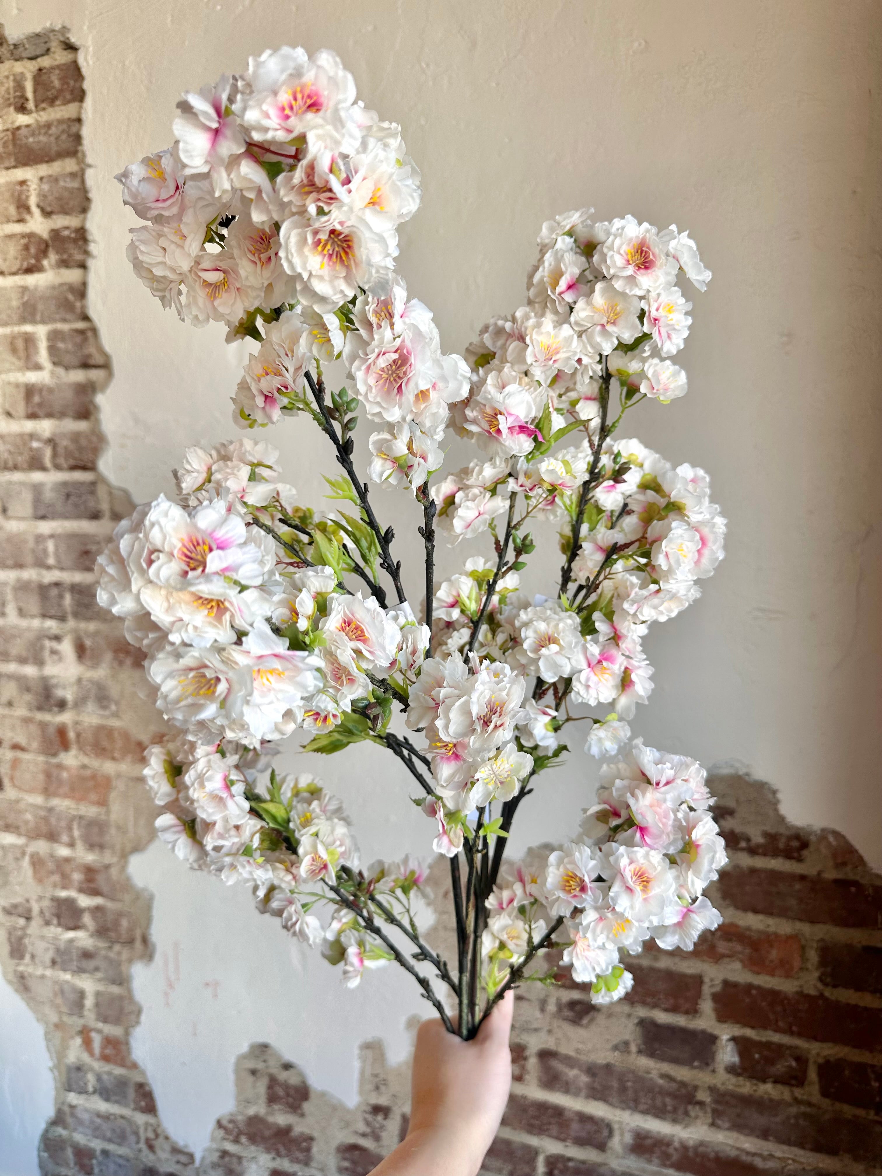 CHERRY BLOSSOM SPRAY, 36", CREAM/CERISE