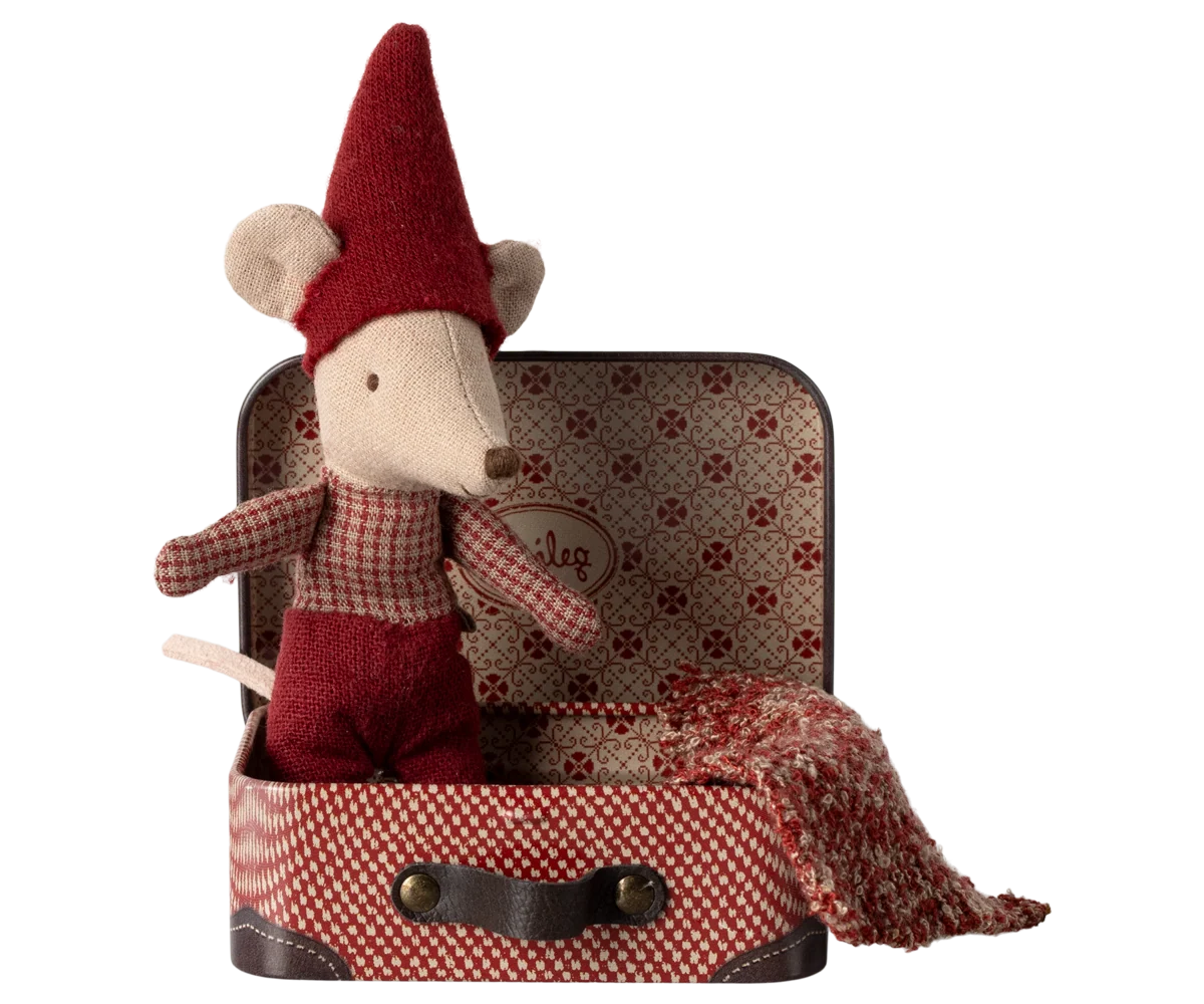 Maileg - Christmas Mouse, Baby in Suitcase