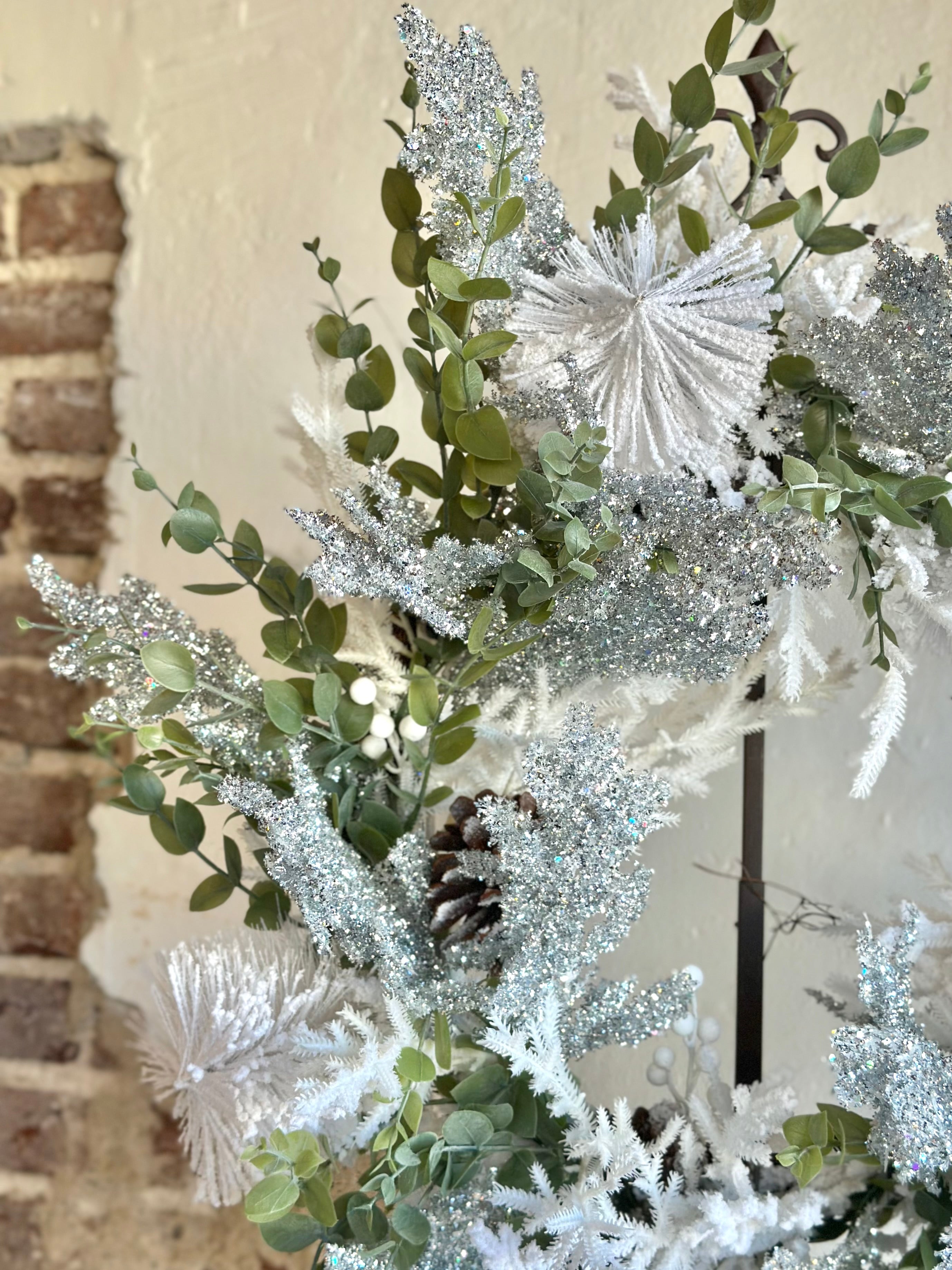 Snowy Pine and Eucalyptus