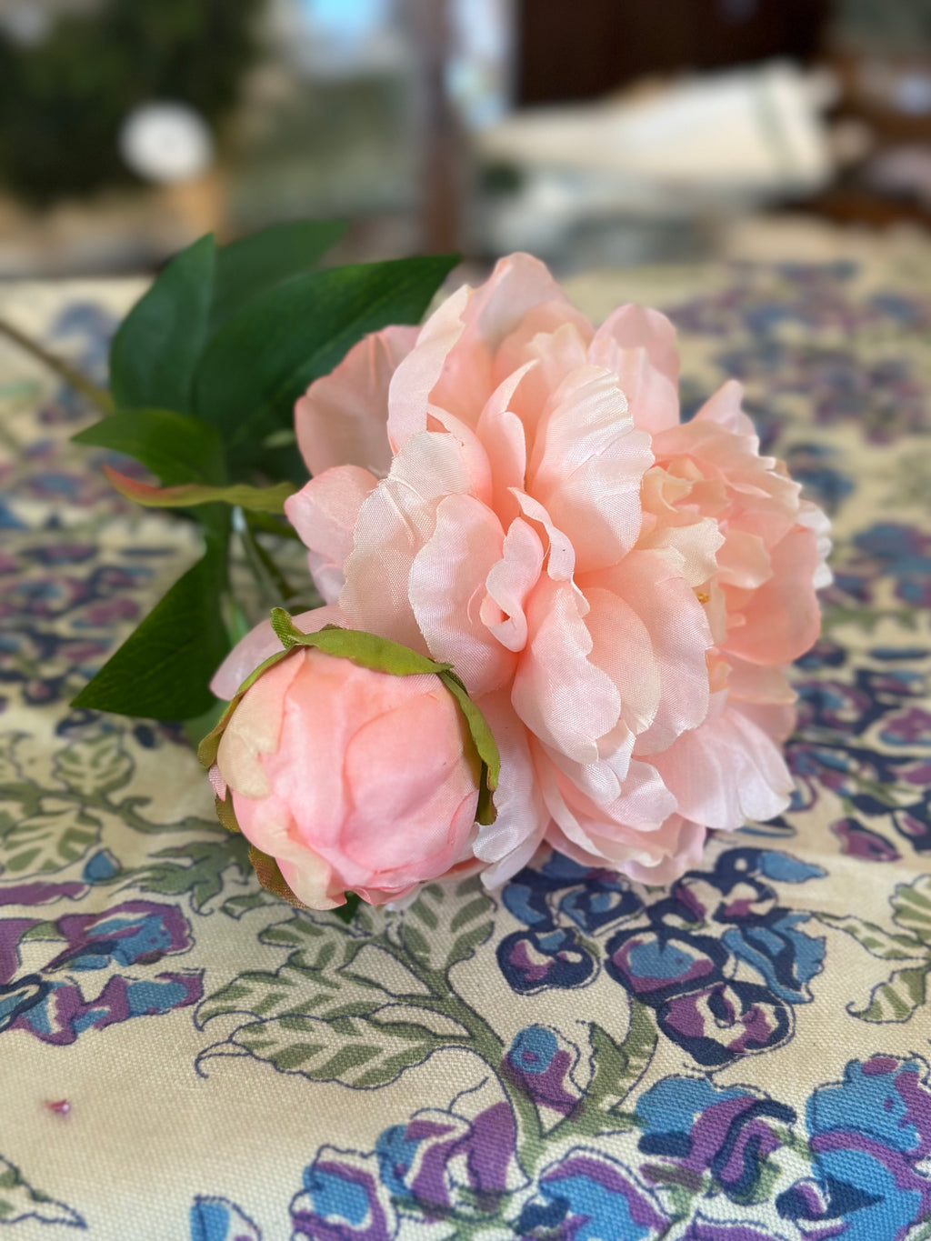 26" Garden Peony & Bud - Blush Pink
