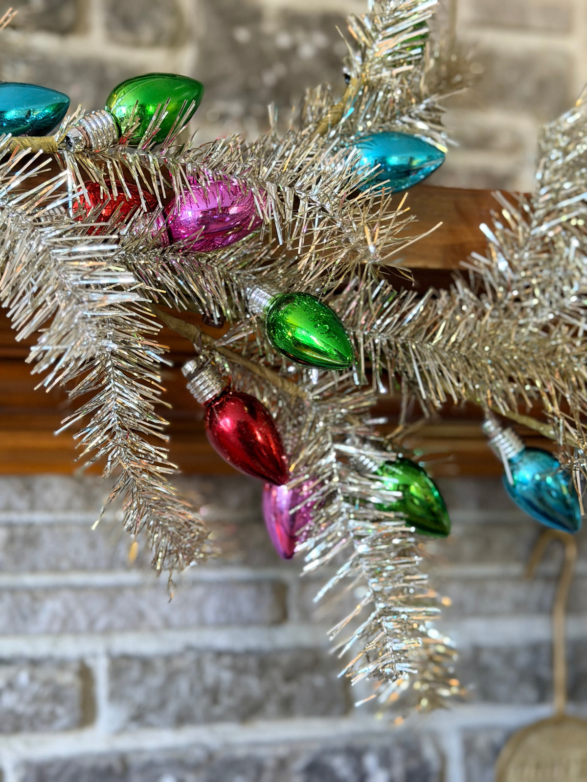 Tinsel & Christmas Lights Garland