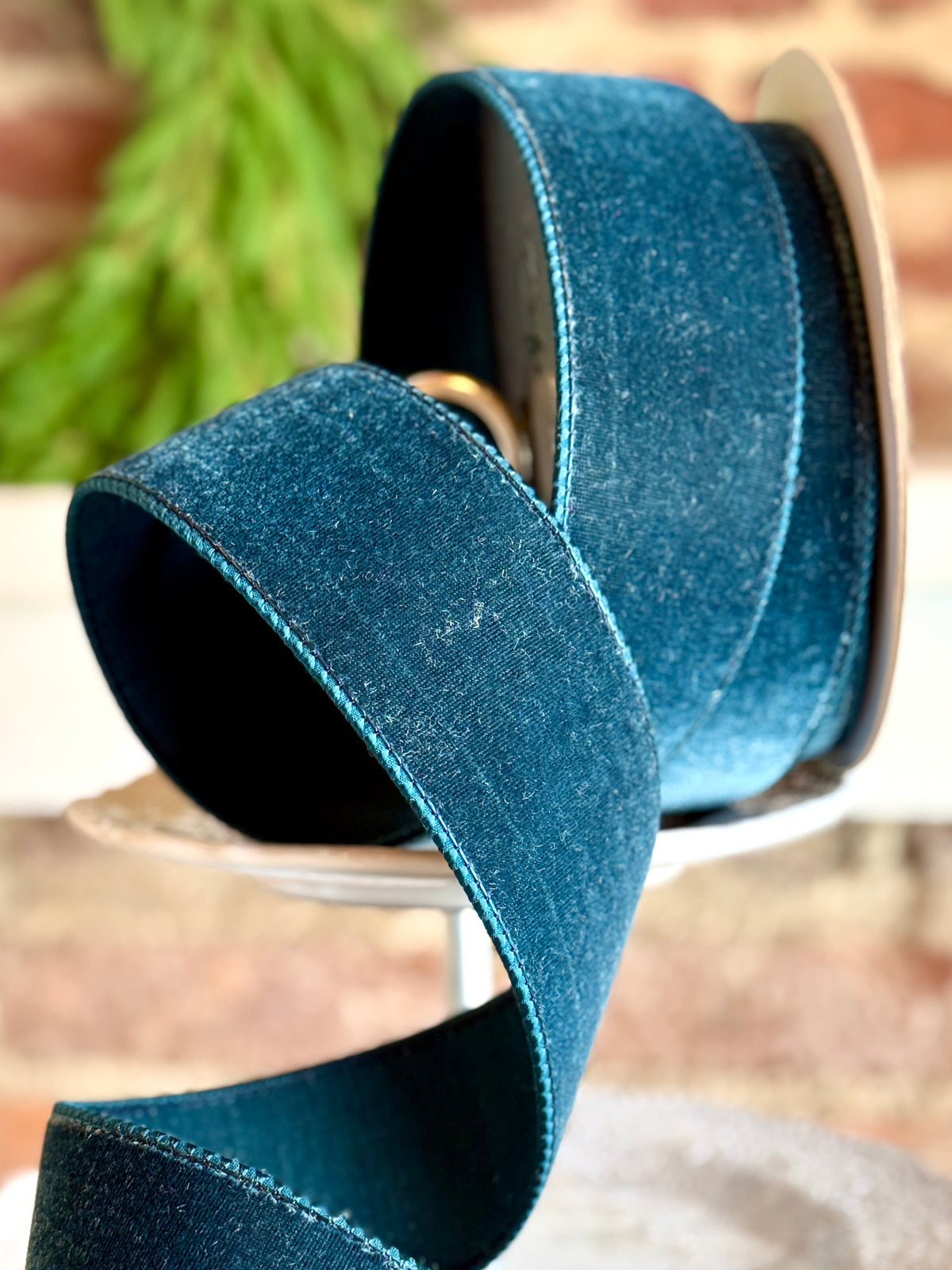 2.5" VELVET- DARK TEAL -SOLD BY THE YARD