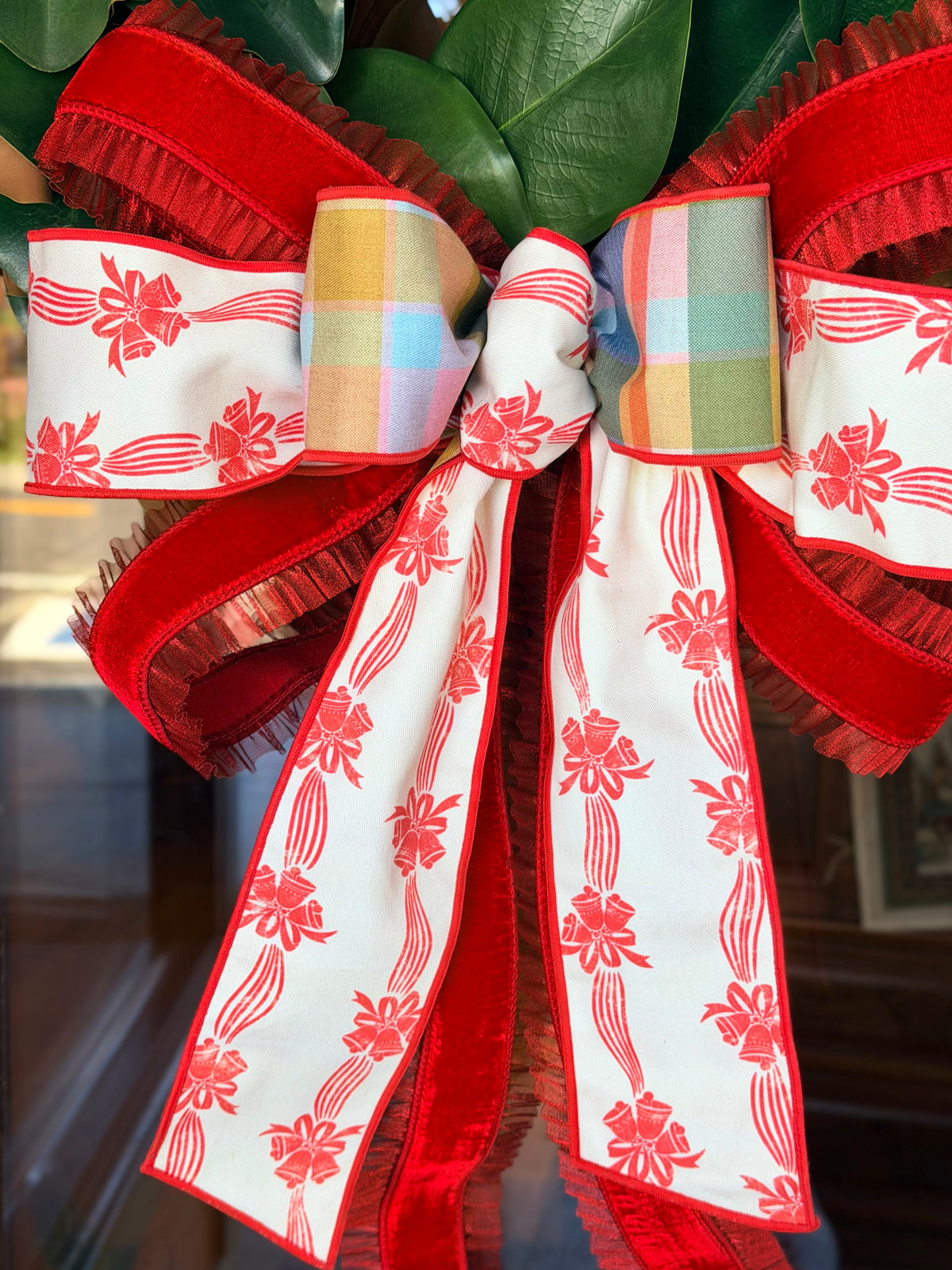 Deck the Halls & Red Ruffles Bow