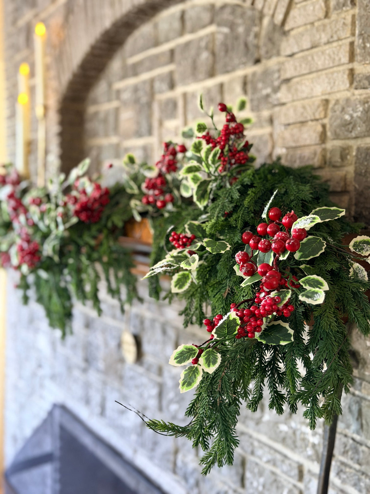 Holly Berry & Fir Garland