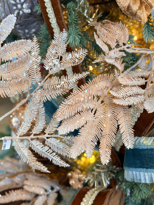 20” Winter Forest Fern Spray - Acorn