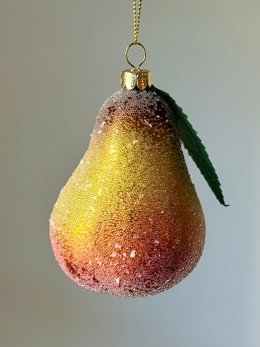 3.75" Glittered Pear Ornament