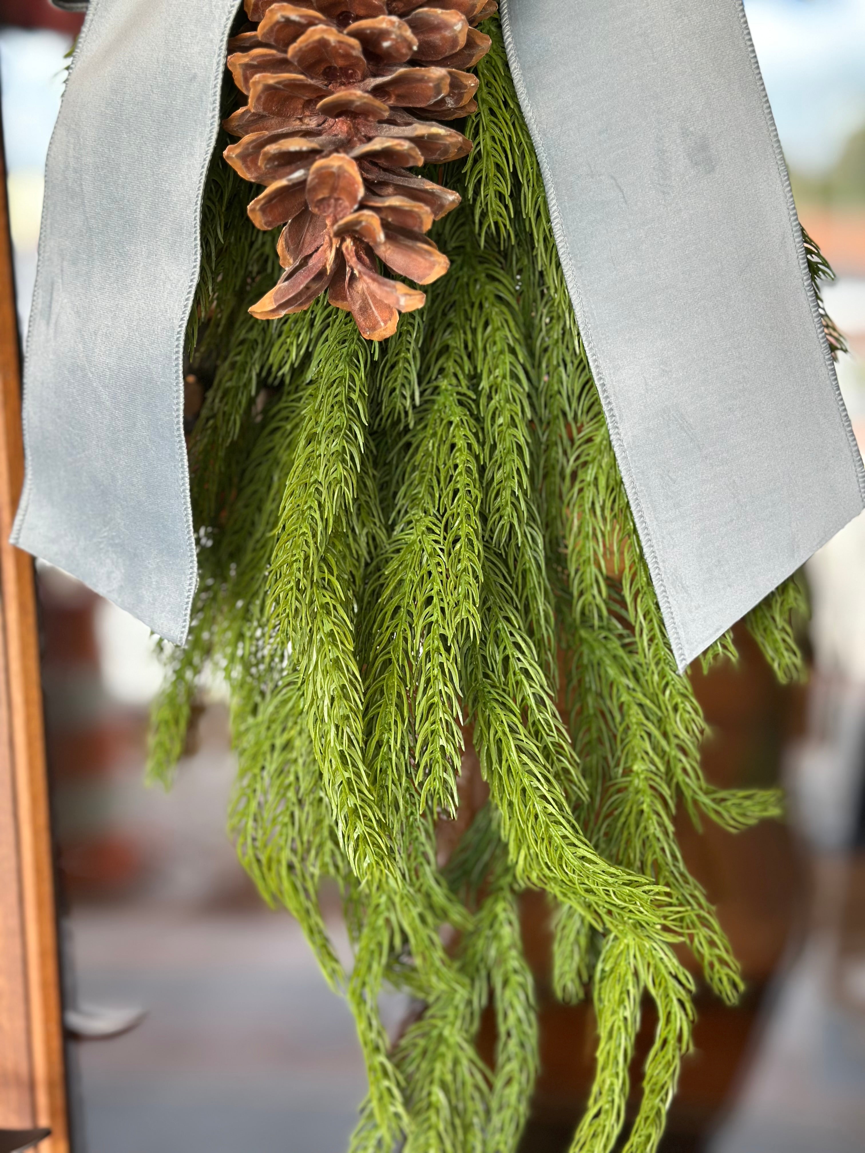 Forest Norfolk Pine with Floppy Velvet Bow (COLOR OPTIONS)