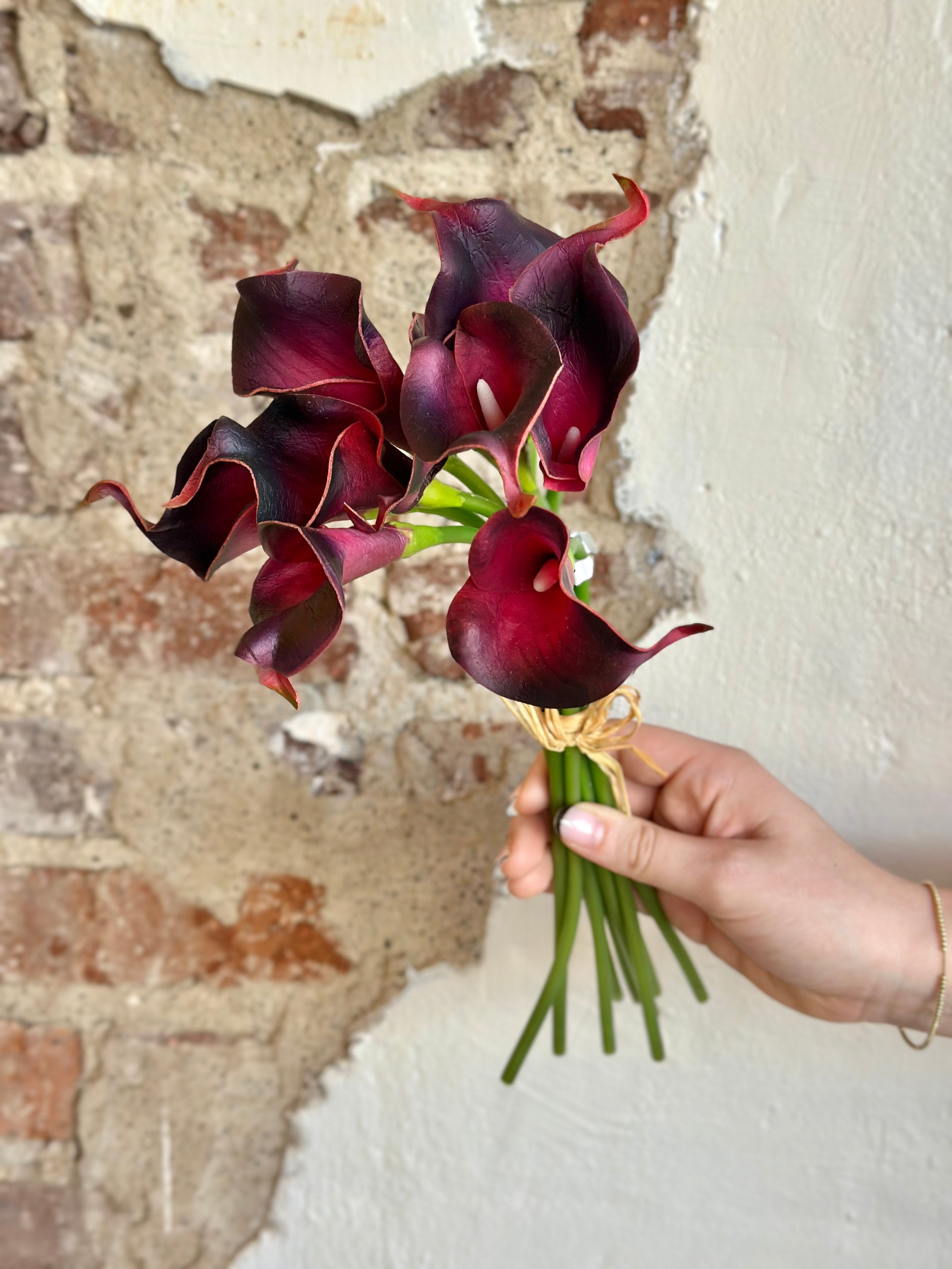 Real Touch Mini Calla Lily Bundle- Eggplant