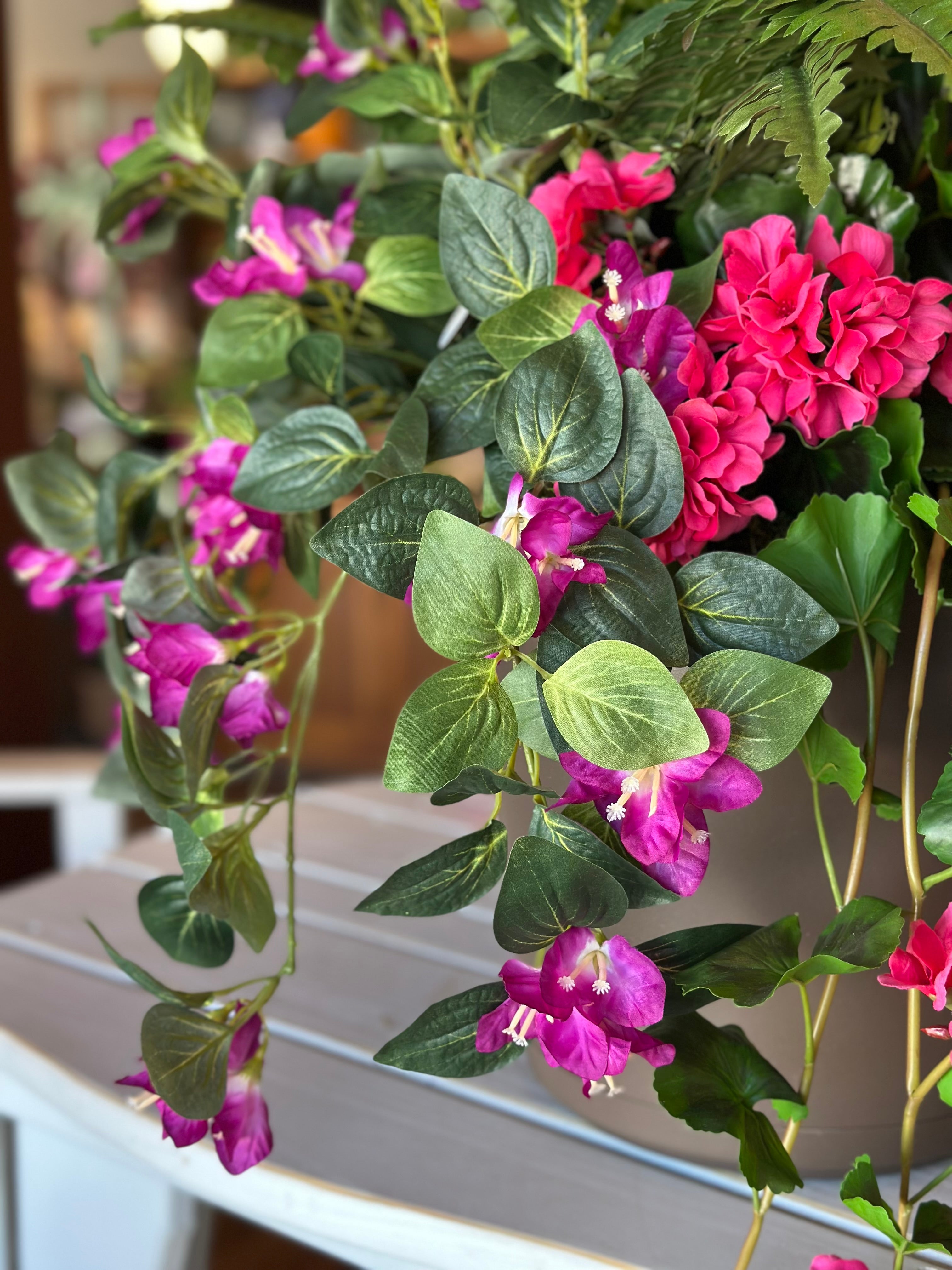 Pink Geranium, Bouganvillea, and Fern Pot-filler
