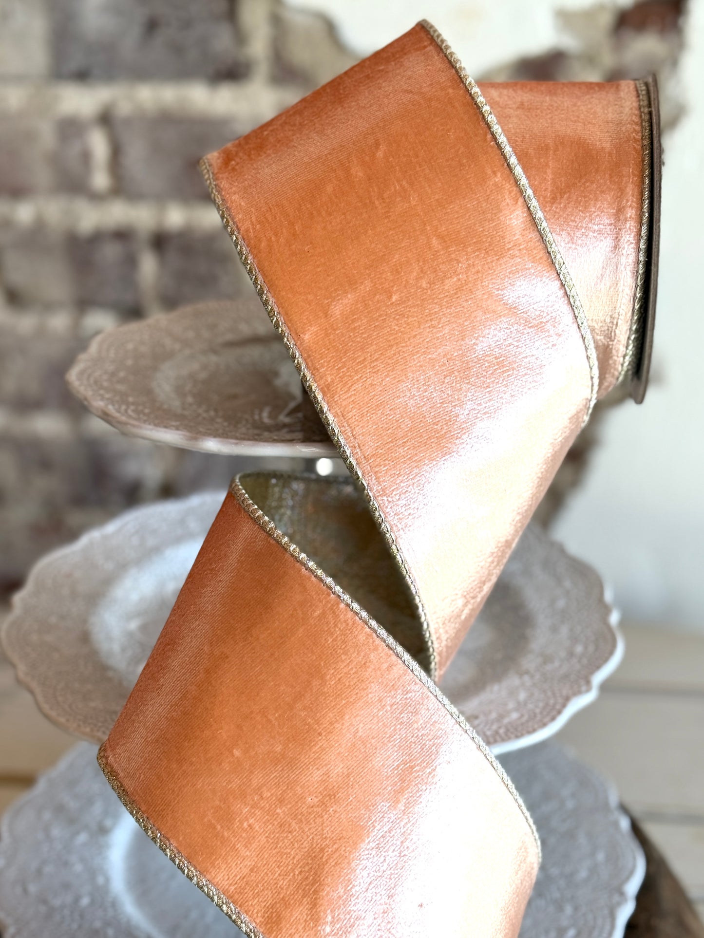 4" Coral Satin Velvet - Sold by the yard
