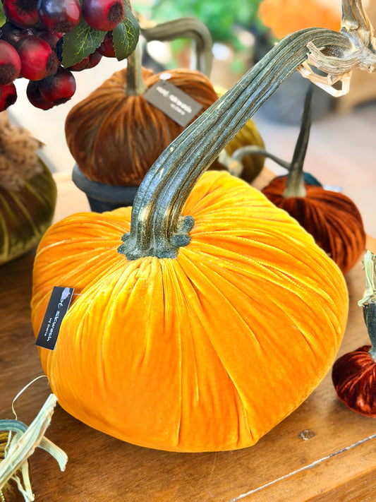 8" Carrot Silk Velvet Pumpkin