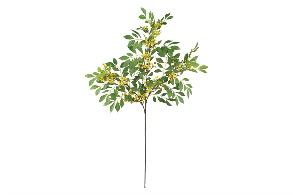 SUMAC LEAF WITH MINI FLOWERING SPRAY, 39", YELLOW