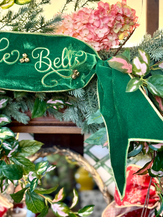 6"X44" "JINGLE BELLS" VELVET BANNER