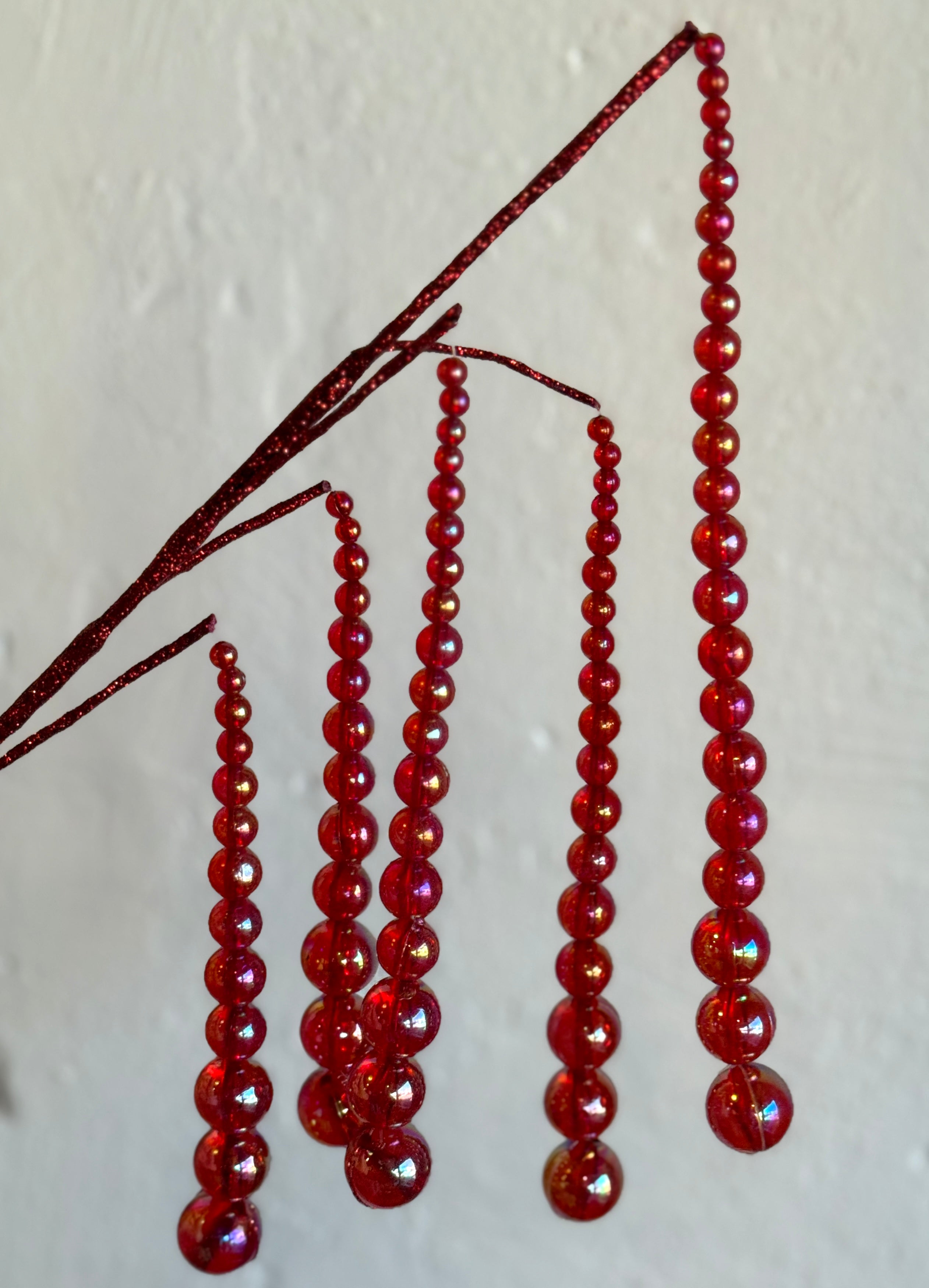 FUCHSIA-HANGING IRIDESCENT BEAD SPRAY, 30”