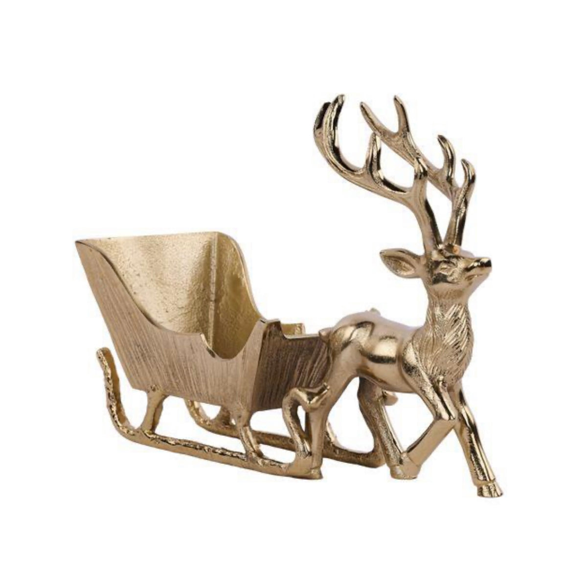 ALUMINUM DEER W/SLEIGH