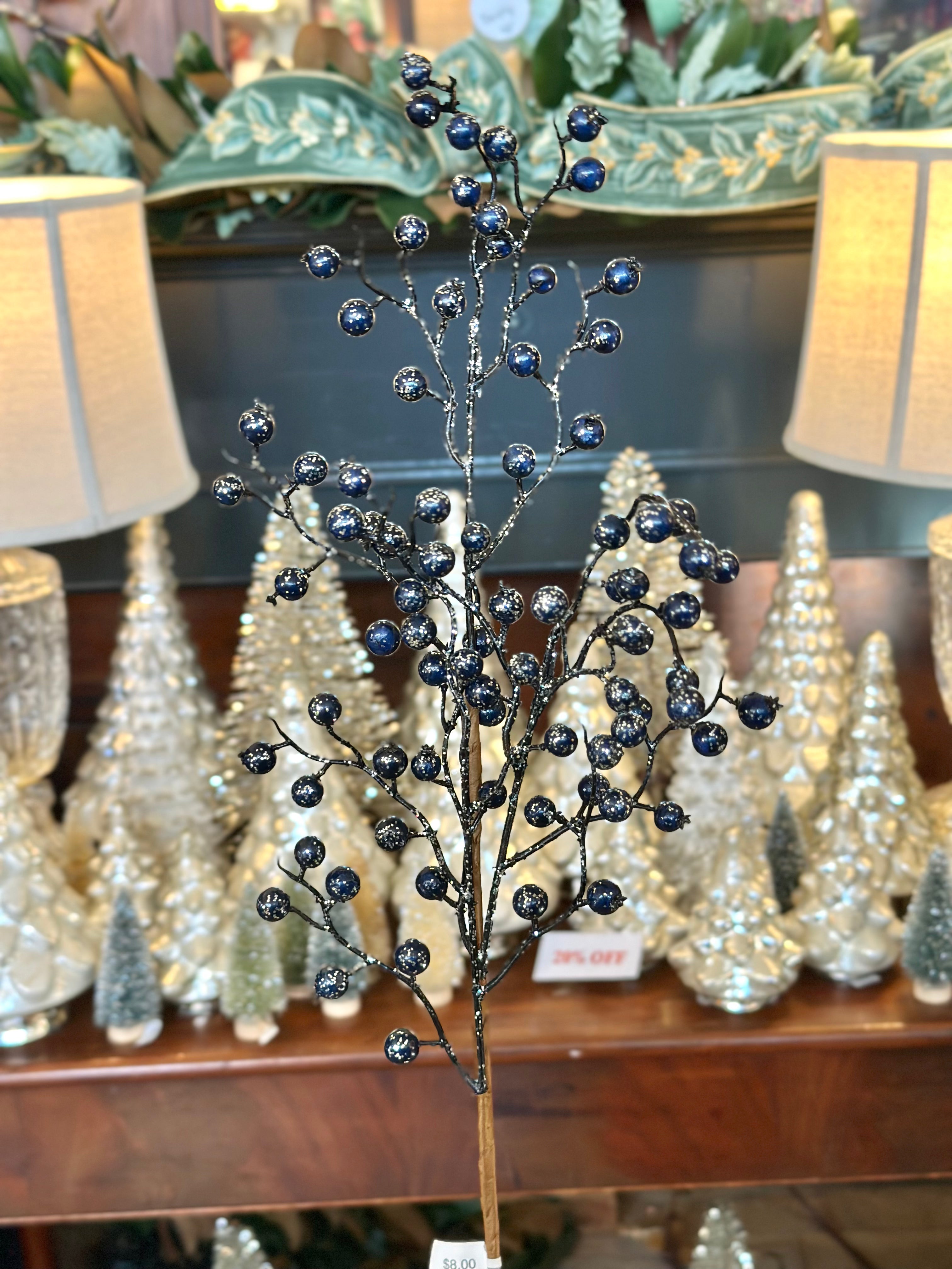 26” Mini Glitter Blueberry Spray