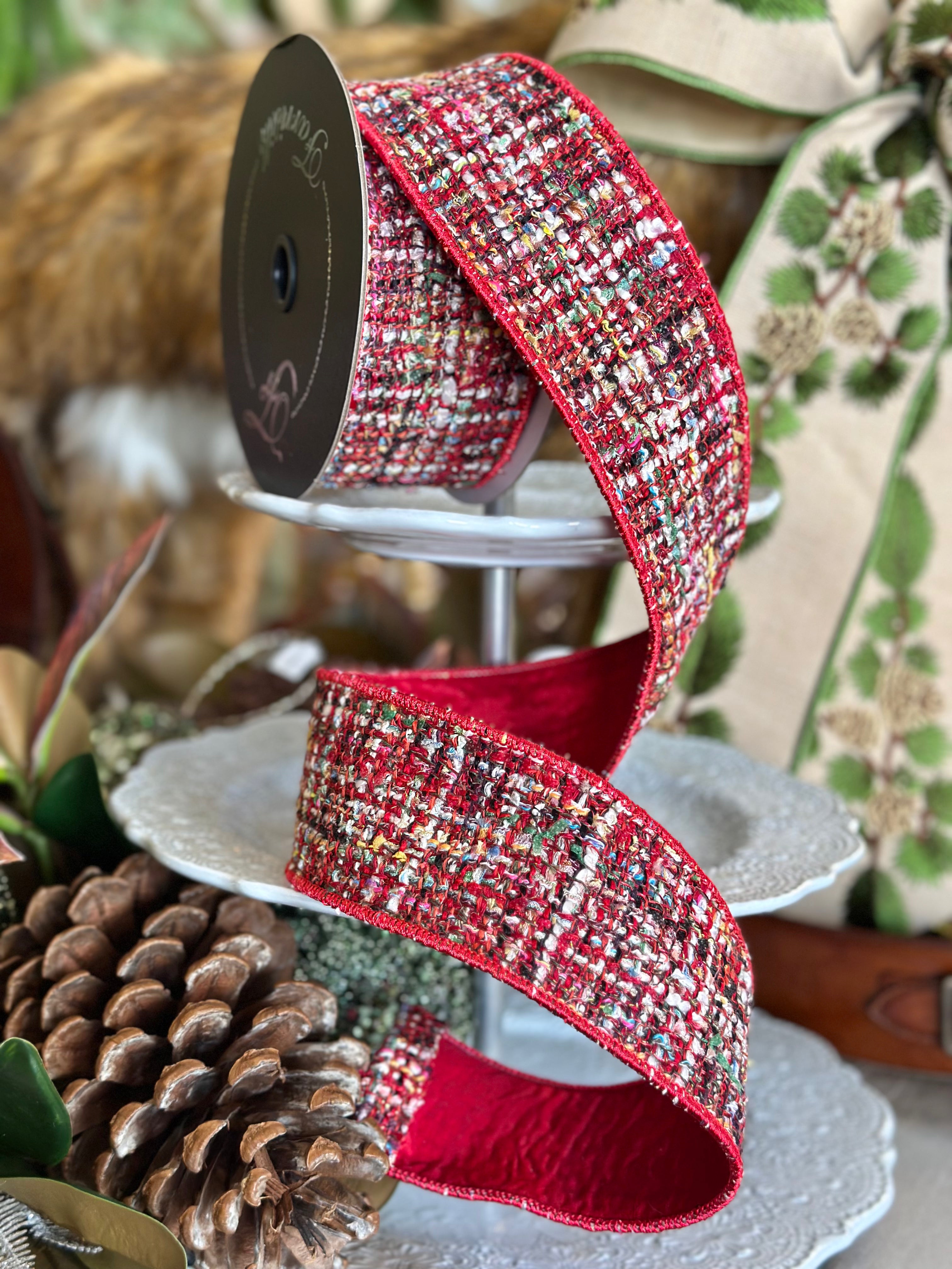 2.5”x5yards Cherry Elf Ribbon